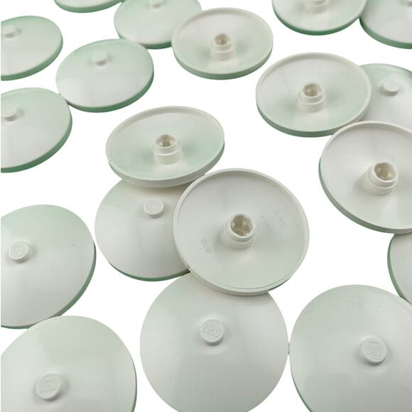 100 Pcs Lego Round Specialty White Plate 2x2 - New Old Stock - A490 - Picture 7 of 9